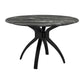 50" Black Faux Marble and Steel Pedestal Base Round Top Dining Table