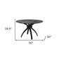 50" Black Faux Marble and Steel Pedestal Base Round Top Dining Table