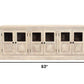 93" Antiqued White Distressed Solid Wood Sideboard with Six Glass Doors