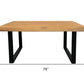 39" Natural And Black Solid Wood And Iron Square Distressed Coffee Table