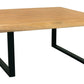 39" Natural And Black Solid Wood And Iron Square Distressed Coffee Table