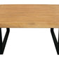 39" Natural And Black Solid Wood And Iron Square Distressed Coffee Table