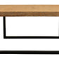 39" Natural And Black Solid Wood And Iron Square Distressed Coffee Table