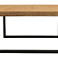 39" Natural And Black Solid Wood And Iron Square Distressed Coffee Table