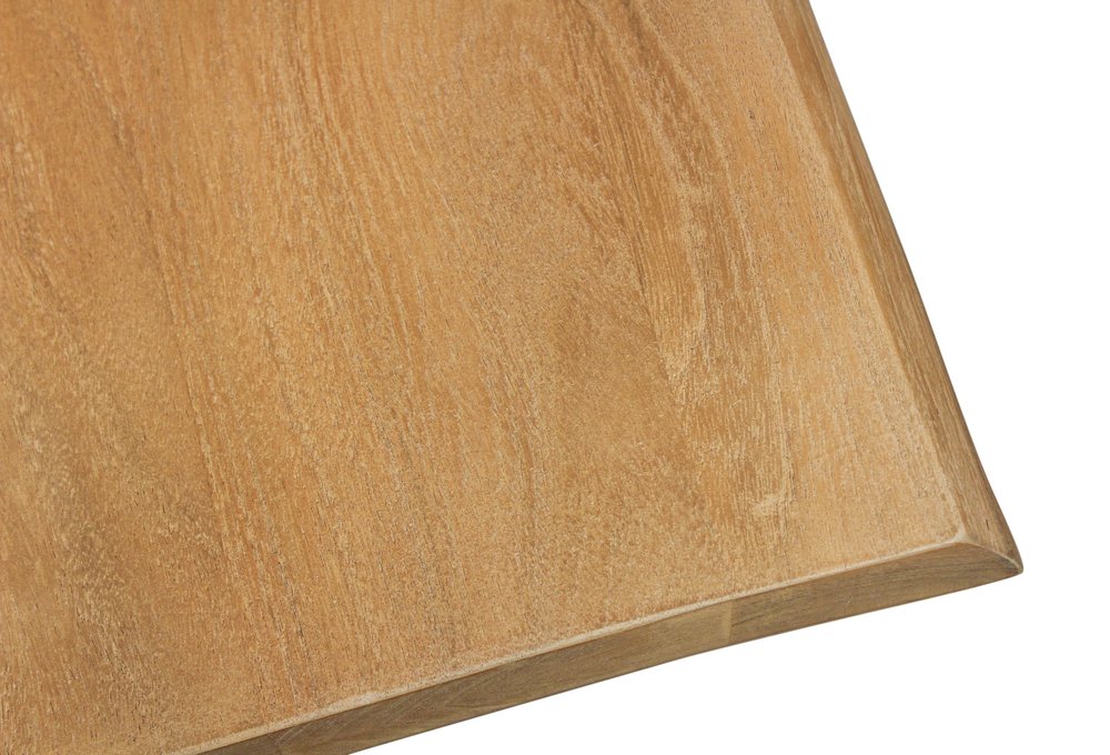 39" Natural And Black Solid Wood And Iron Square Distressed Coffee Table