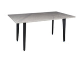 63" Gray Stone and Metal Dining Table