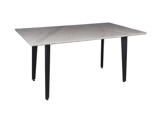 63" Gray Stone and Metal Dining Table