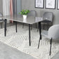 63" Gray Stone and Metal Dining Table