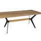 79" Brown and Red Wood and Metal Trestle Base Dining Table