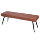 54" Brown and Black Faux Leather Upholstered Dining Bench