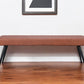 54" Brown and Black Faux Leather Upholstered Dining Bench