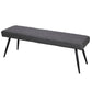 54" Dark Gray and Black Faux Leather Upholstered Dining Bench
