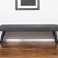54" Dark Gray and Black Faux Leather Upholstered Dining Bench