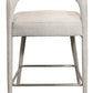 25" Ivory Metal and Fabric Low Back Counter Height Bar Chair