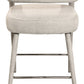 25" Ivory Metal and Fabric Low Back Counter Height Bar Chair