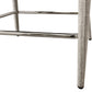25" Ivory Metal and Fabric Low Back Counter Height Bar Chair