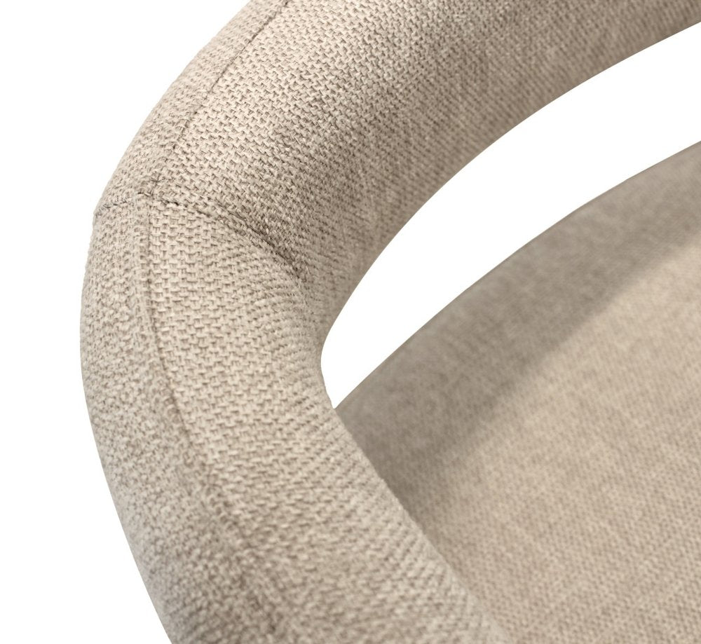 25" Ivory Metal and Fabric Low Back Counter Height Bar Chair