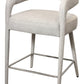 25" Ivory Metal and Fabric Low Back Counter Height Bar Chair