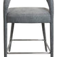 25" Gray Metal and Fabric Low Back Counter Height Bar Chair