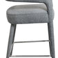 25" Gray Metal and Fabric Low Back Counter Height Bar Chair