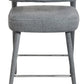 25" Gray Metal and Fabric Low Back Counter Height Bar Chair