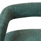 25" Teal Blue Metal and Fabric Low Back Counter Height Bar Chair
