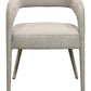 Set of Two Ivory Upholstered Linen Open Back Dining Side Chairs