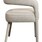 Set of Two Ivory Upholstered Linen Open Back Dining Side Chairs
