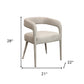 Set of Two Ivory Upholstered Linen Open Back Dining Side Chairs