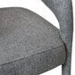 Set of Two Dark Gray Upholstered Linen Open Back Dining Side Chairs