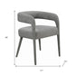 Set of Two Dark Gray Upholstered Linen Open Back Dining Side Chairs