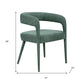 Set of Two Green Upholstered Linen Open Back Dining Side Chairs