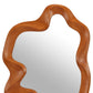 35" Brown Solid Wood Abstract Geometric Framed Accent Mirror
