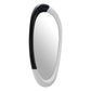 31" Black And White Steel Oval Geometric Framed Accent Mirror