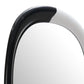 31" Black And White Steel Oval Geometric Framed Accent Mirror