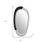 31" Black And White Steel Oval Geometric Framed Accent Mirror