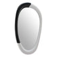 31" Black And White Steel Oval Geometric Framed Accent Mirror