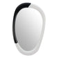 31" Black And White Steel Oval Geometric Framed Accent Mirror