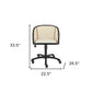 Beige and Black Solid Wood Steel And Cane Rattan Adjustable Swivel Rolling Office Chair
