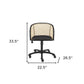 Beige and Black Solid Wood Steel And Cane Rattan Adjustable Swivel Rolling Office Chair