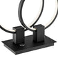 15" Black Metal Two Light Mod Round Circle LED Table Lamp