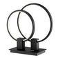 15" Black Metal Two Light Mod Round Circle LED Table Lamp
