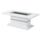 52" White Wood And Faux Crystal Pedestal Coffee Table