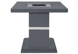 24" Dark Gray and Silver Faux Crystals Glass and Wood Square Pedestal End Table