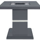 24" Dark Gray and Silver Faux Crystals Glass and Wood Square Pedestal End Table