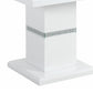 24" White and Silver Glass and Wood Faux Crystal Bling Square Pedestal End Table