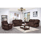 79" Dark Brown Microfiber Power Reclining Loveseat With Storage