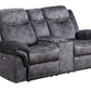 79" Dark Gray Microfiber Power Reclining Loveseat With Storage