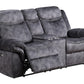 79" Dark Gray Microfiber Power Reclining Loveseat With Storage