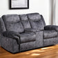 79" Dark Gray Microfiber Power Reclining Loveseat With Storage